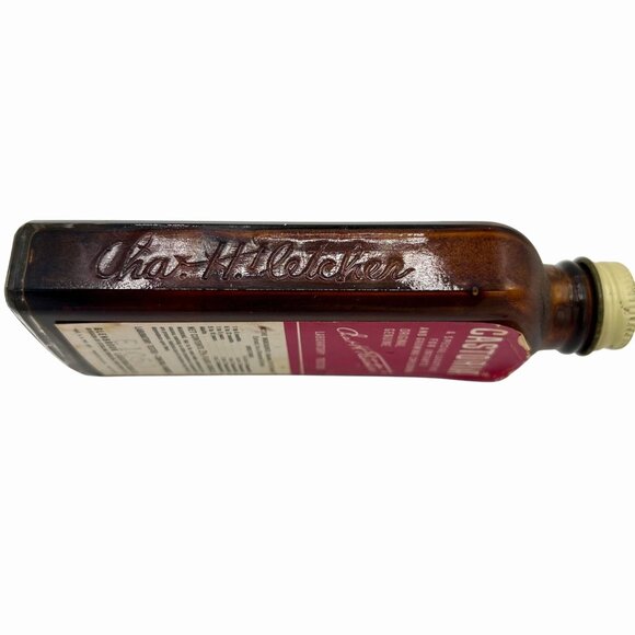 VINTAGE CASTORIA LAXATIVE GLASS BOTTLE BY CHAS H FLETCHER APOTHECARY COLLECTIBLE - Picture 6 of 7